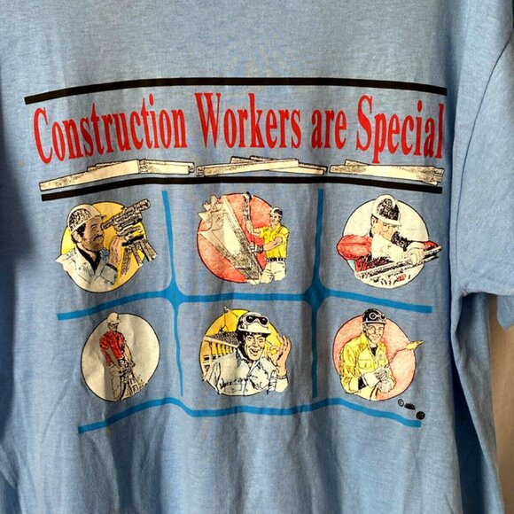 Vintage Screen Stars USA Single Stitch Construction Workers Are Special T-Shirt - Picture 11 of 11